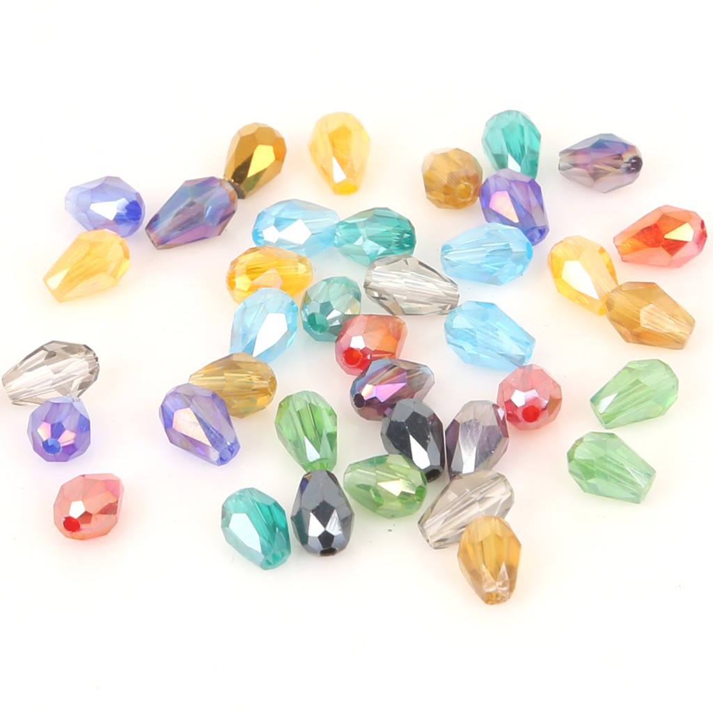 4 x 6 mm 70 pcs Teardrop Crystal Water drop Beads Loose Spacer Beads For DIY Jewelry Crafts Sewing Clothing Accessories