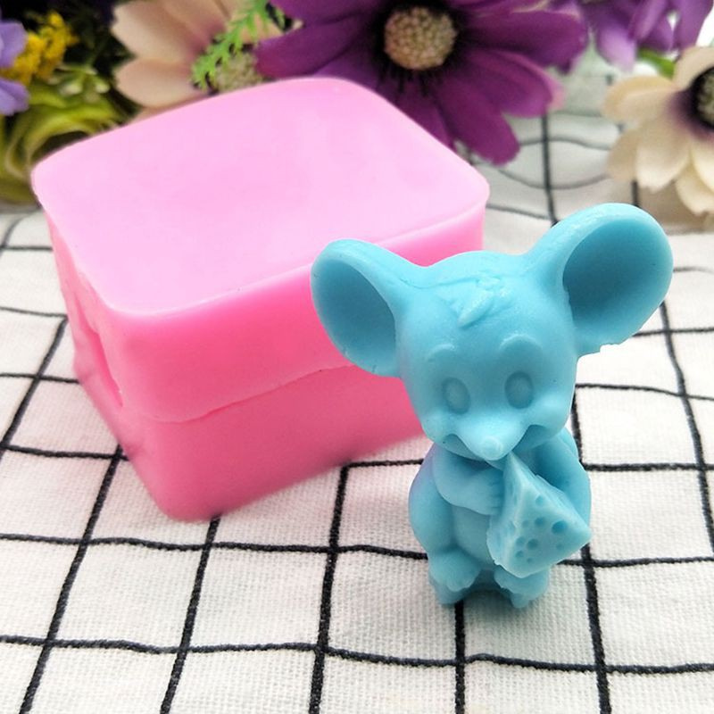 Glitter 3D Small Mouse Stereo Mousse Cakes Silicone Mold DIY Cake Decoration Candle Aroma Plaster Molds