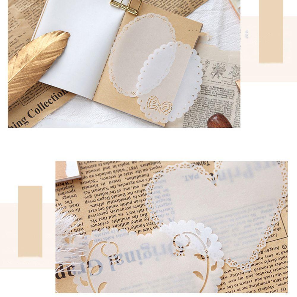LANFY Hollow Transparan Sulfate Butter Paper Tulisan Planner Diary Memo Pads Junk Journal Girl In Skirt Series Bantalan Tulisan Craft Papers Decorative DIY Scrapbooking