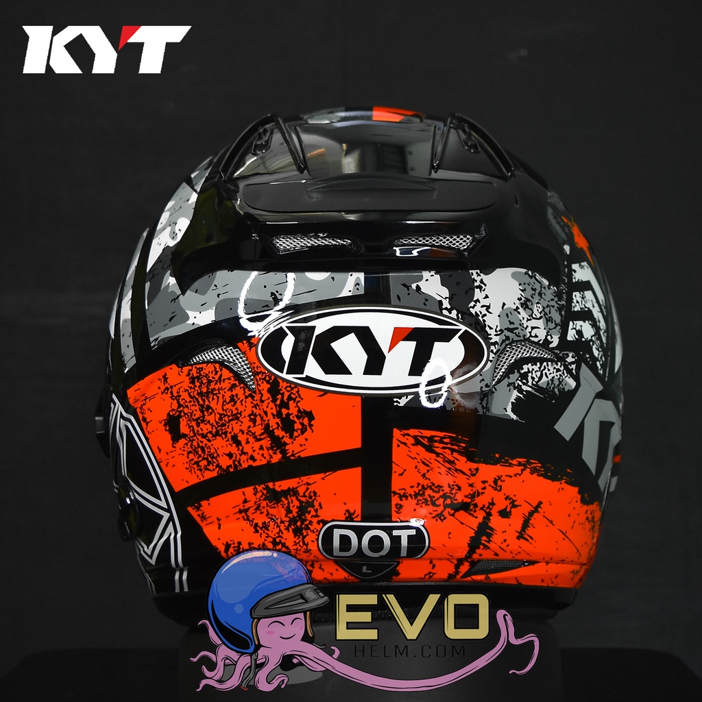 KYT GALAXY_SERI #5 BLACK WHITE RED (DOUBEL VISOR)