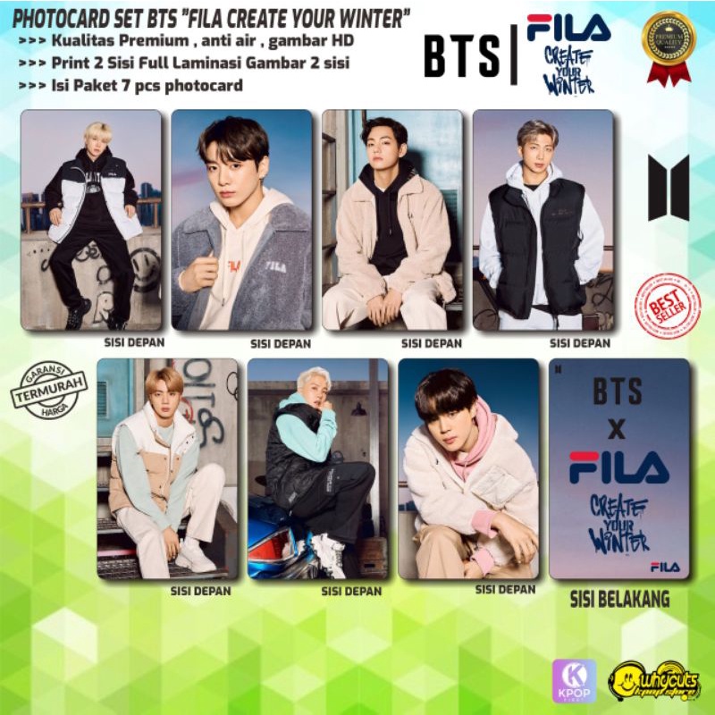 PHOTOCARD SET BTS PREMIUM // FILA COLLECTION 2021