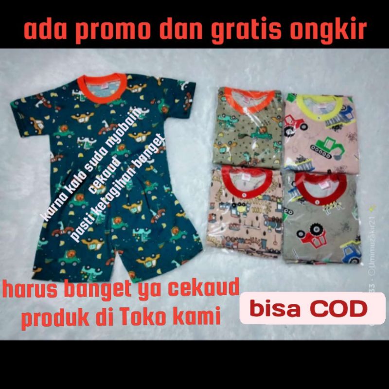 setelan anak cewek-cowok bahan libby 3setel 66000 1-5 tahun