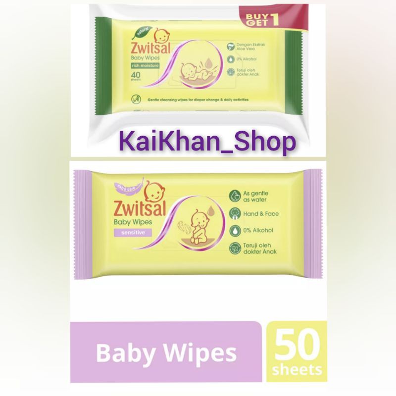 ZWITSAL Baby Wipes Tissue Basah [ 40's | 50's ]