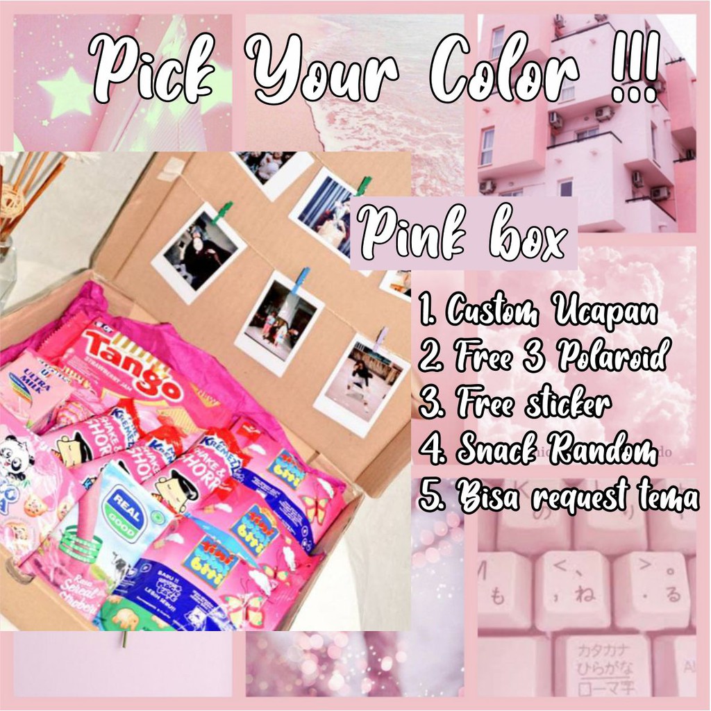 

[pink] Gift Box with Snack Paket Hadiah Ulang Tahun Wisuda Graduation Hampers Pernikahan Anniversa