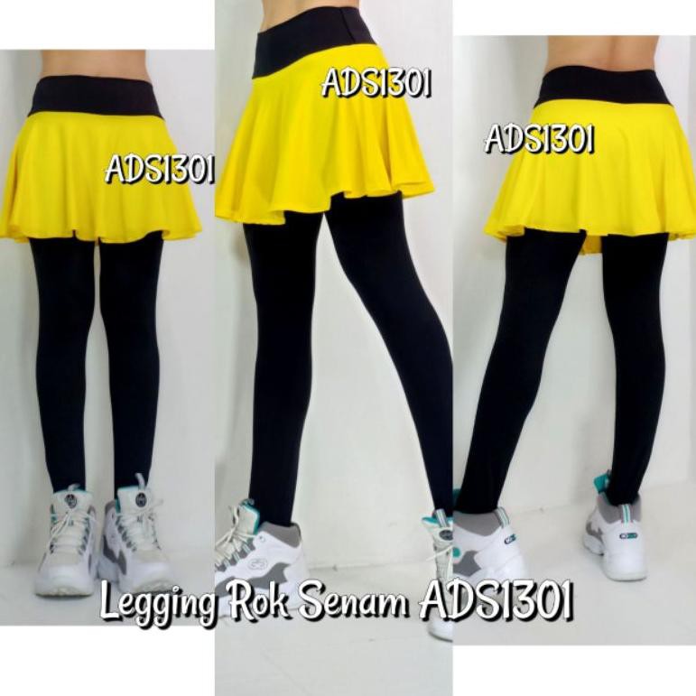 [KODE VQ947] Legging Rok Senam ADS1301 Legging Rok Merah Putih Murah Aerobik Gowes Sepedaan