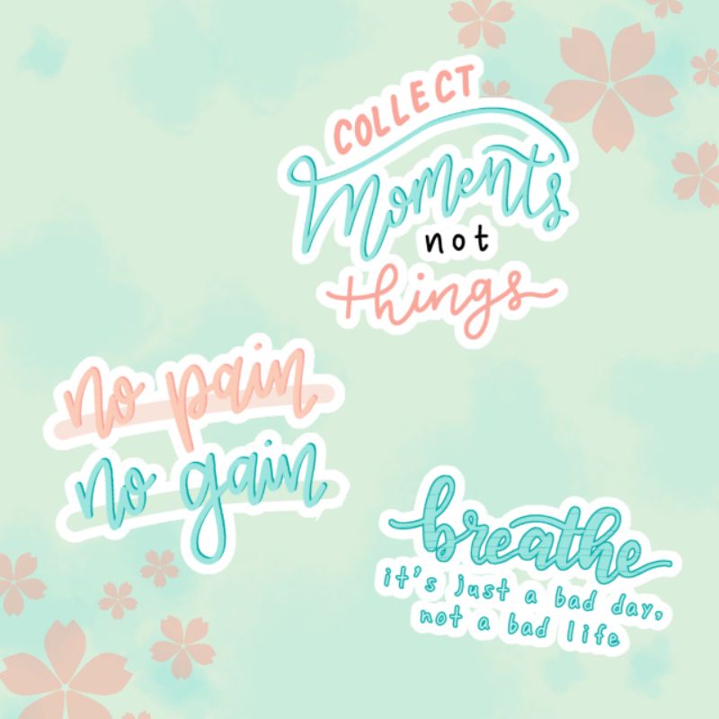 

Positivity Sticker Pack | Stiker Quote ♡ - MINT-BLUSH