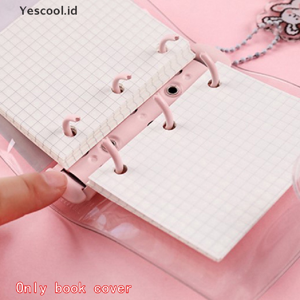 (Yescool) Cincin 3 Ring Bahan Pvc Transparan Ukuran Mini Untuk Pelajar