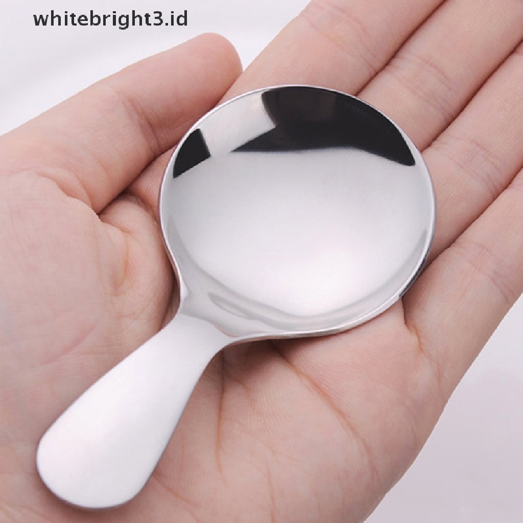 (whitebright3.id) Sendok Gula / Garam / Bumbu Dapur Bahan Stainless Steel Dengan Gagang Pendek