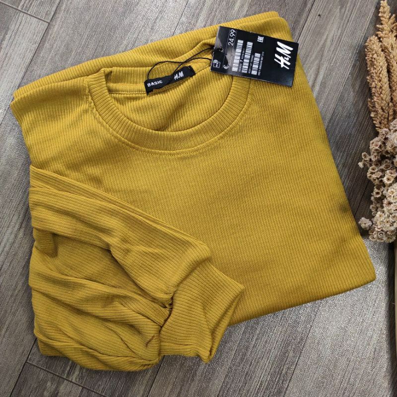 Kaos Rib Lengan balon Premium