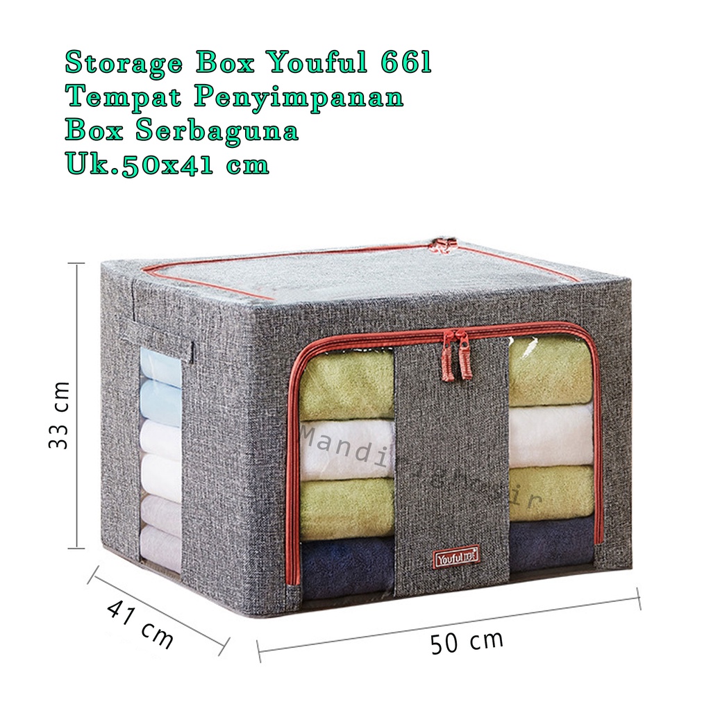 Storage Box * Youful 66l *Tempat Penyimpanan *Box Serbaguna *Uk.50x41 cm