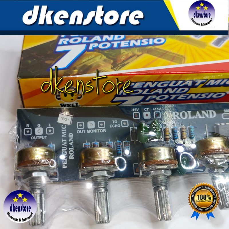 Kit Mixer Roland 7 Potensio Tone penguat Mic 7pot midaz