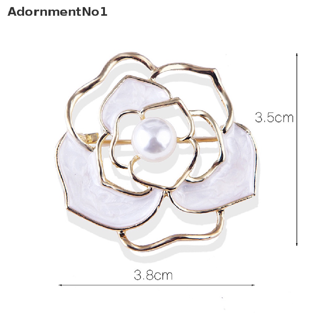 (AdornmentNo1) Bros Bunga Kamelia hollow Aksen Mutiara Imitasi Untuk Wanita