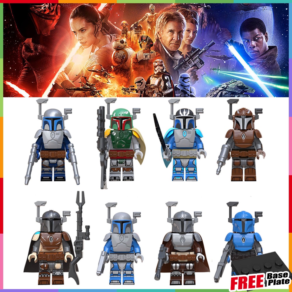 Mini Figure Star Wars Mandalorian Minifigures Boba Fett Bounty Hunter Baby Yoda Flight Cabin Death Watch KT1041