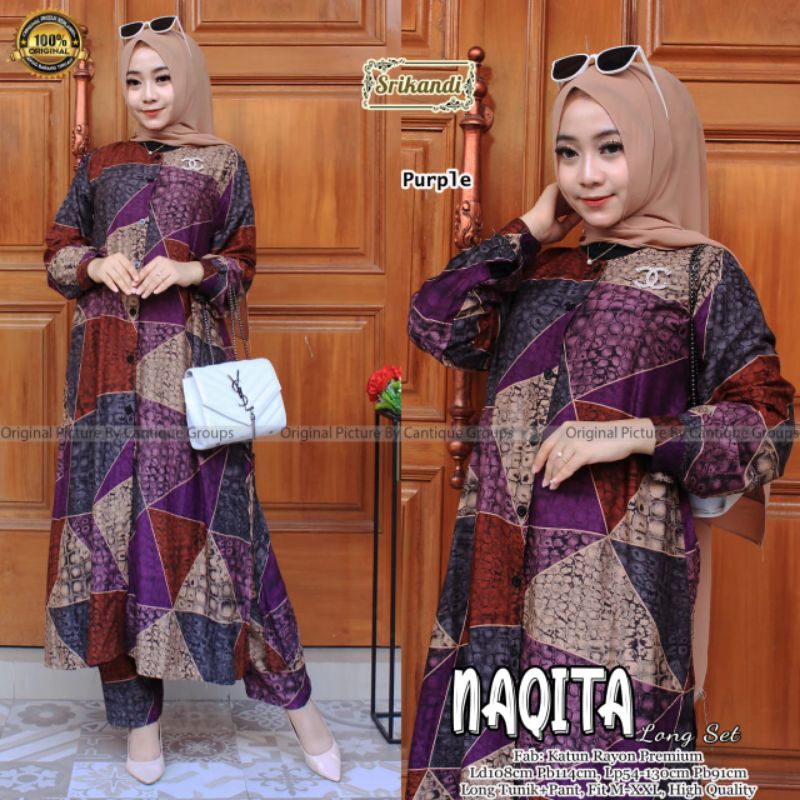 Naqita long set wanita bahan katun rayon by srikandi