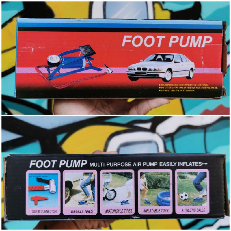 KD1 POMPA ANGIN INJAK POMPA BAN MOTOR BAN SEPEDA POMPA ANGIN MODEL INJAK KAKI BAHAN BAJA ALAT POMPA 