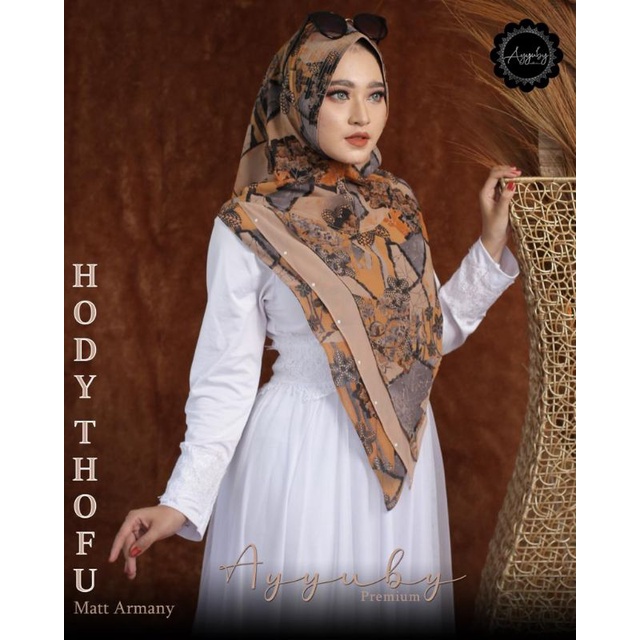 Jilbab Khimar Hoodie Thofu Motif Ori Ayyuby