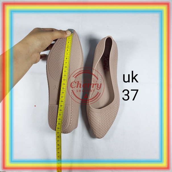 A568-2 Sepatu Jelly Wanita Karis Sepatu Kerja Karis Flat Shoes Jely Elegan Nyaman Verotino