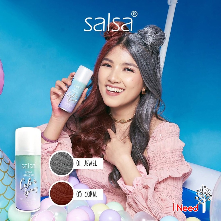 (INEED) SALSA Instant Mermaid Hair Color Spray 80ml - Cat Rambut Spray | Pewarna Rambut