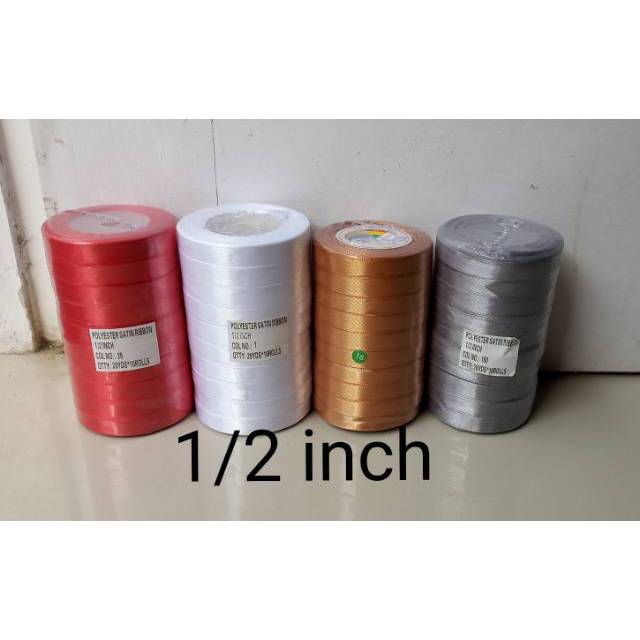 Pita satin polos ukuran 1/2 inch