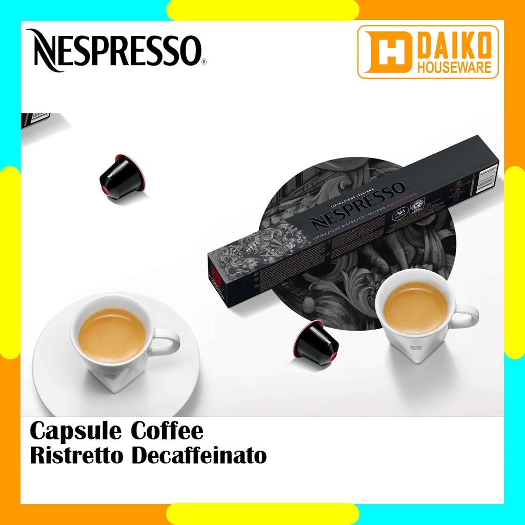Capsule Nespresso Ristretto Decaffeinato Original Nestle 1 Pack- Coffee Ispirazione Italiana Kopi Kapsul Expired Lama
