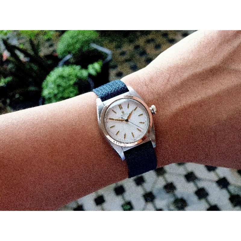 40s Vintage Rolex Oyster Perpetual 5010 Bubbleback 14k rose gold bezel RARE Collectible