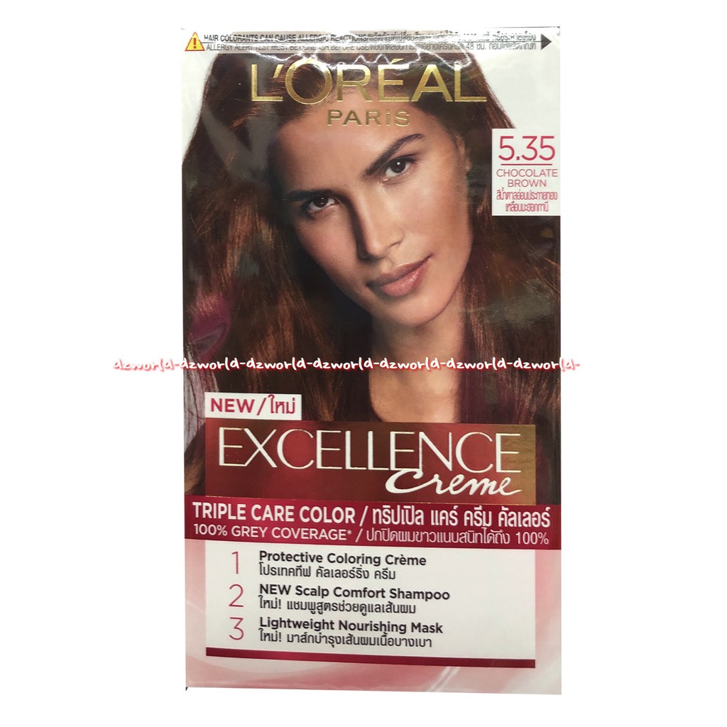 Loreal Paris 5.35 Chocolate Brown Excellence Creme Cat Rambut Coklat Pewarna