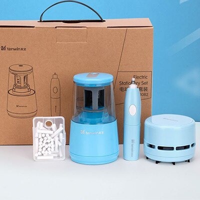 

TENWIN Electric Stationary Set - Hitam - Biru