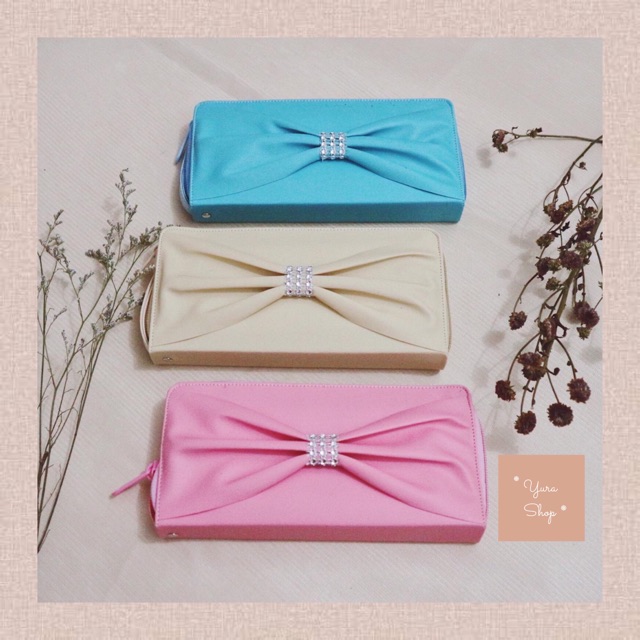 Dompet Simple Motif Pita Besar | Elegant Wallet | Permata Diamond | Yurashop