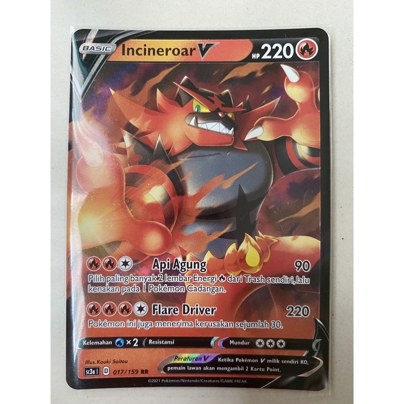 Incineroar V RR Pokemon TCG Indonesia