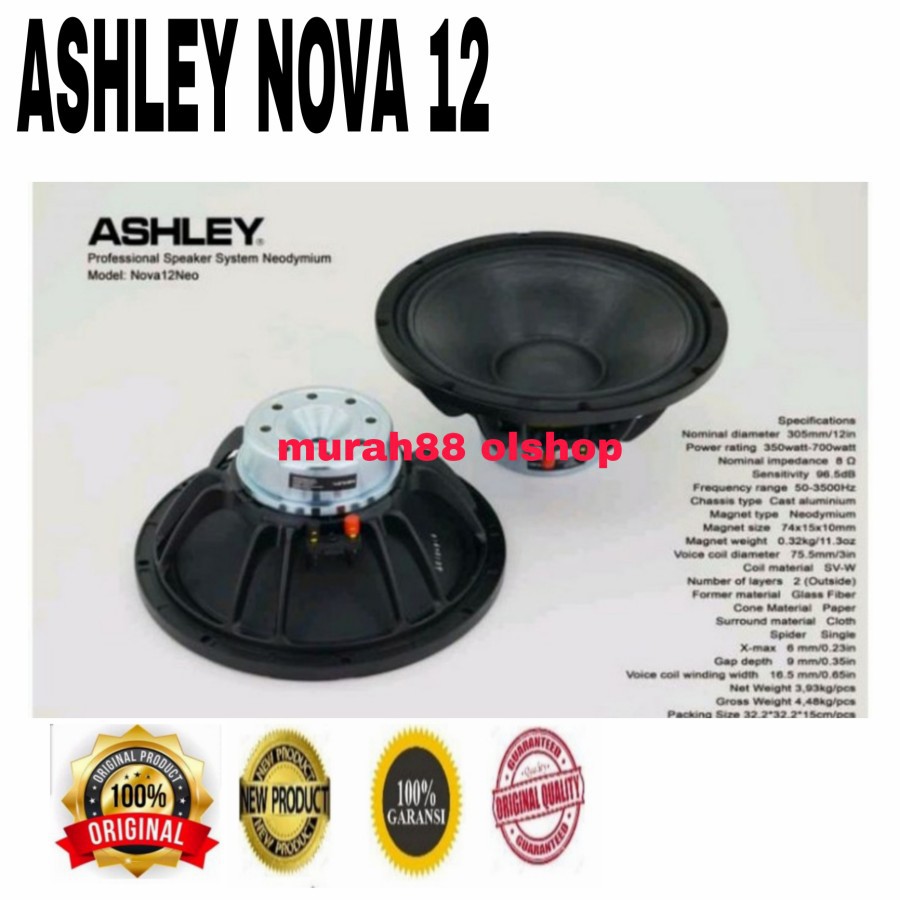 Speaker komponen/component 12 in ashley nova12neo/nova 12 neo