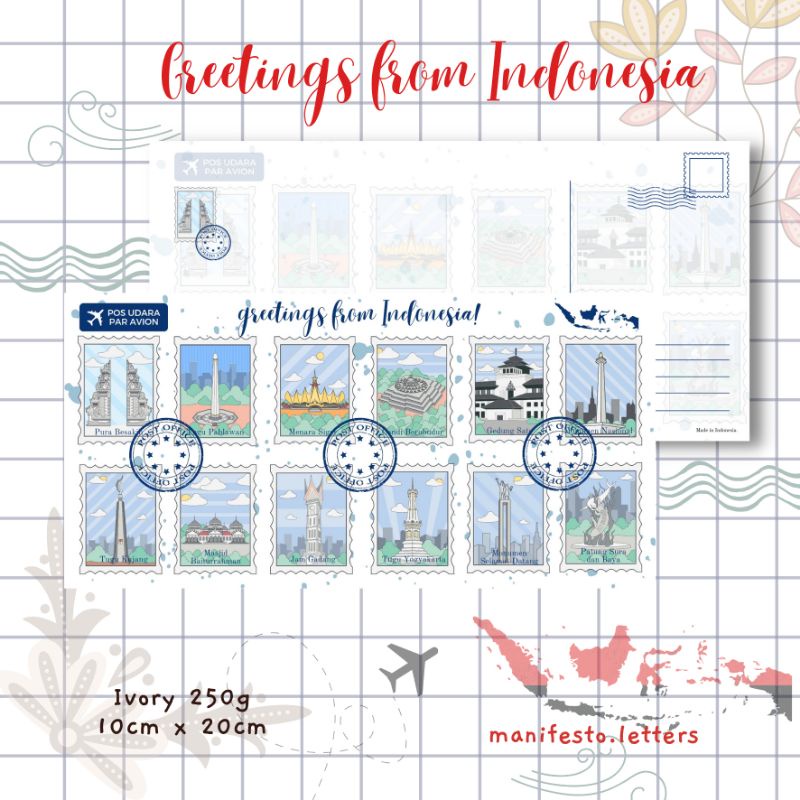 

Postcard Long Greetings From Indonesia | Kartupos City Icons