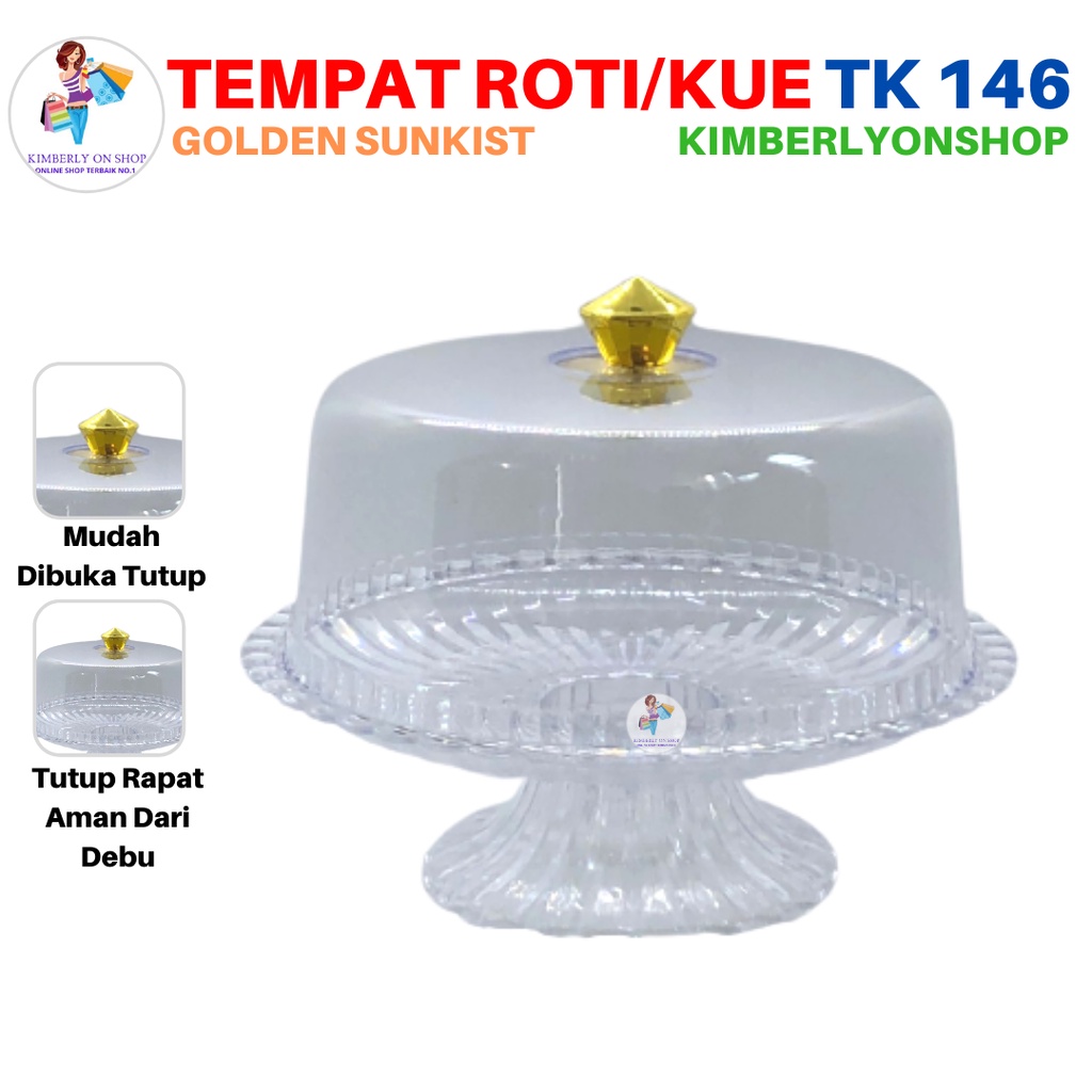 Tempat Kue Roti Cake Tray Bening TK 146 Golden Sunkist
