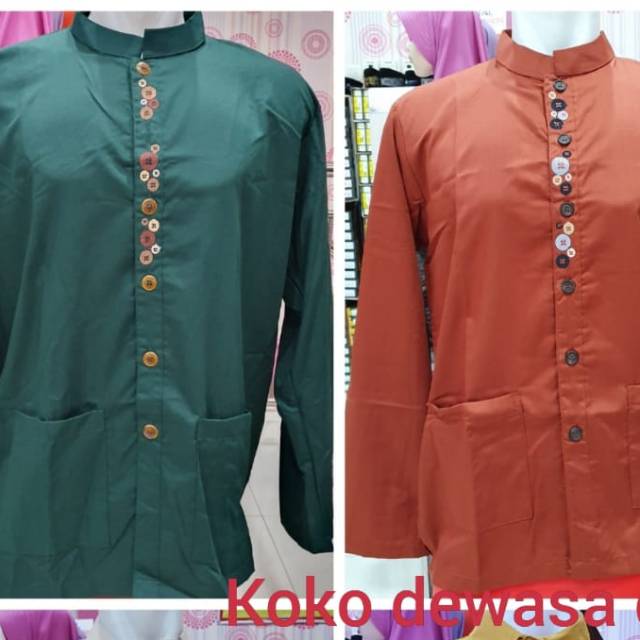 KOKO Dannis dewasa cowok Lengan Panjang  D'Button