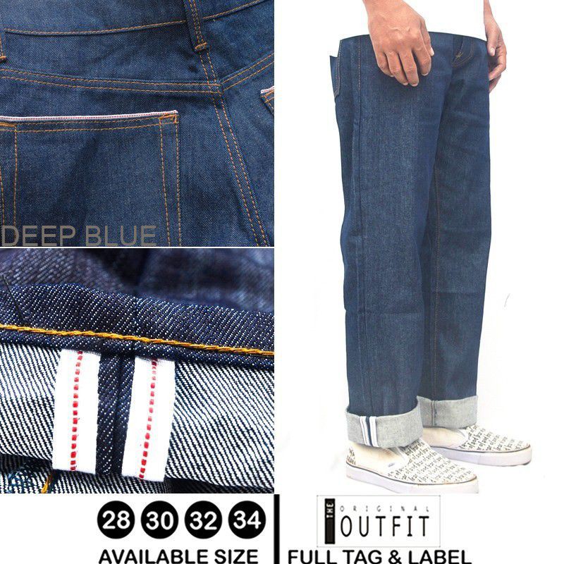 CELANA JEANS PRIA SELVEDGE RAW DENIM ORIGINAL THE OUTFIT TERBARU