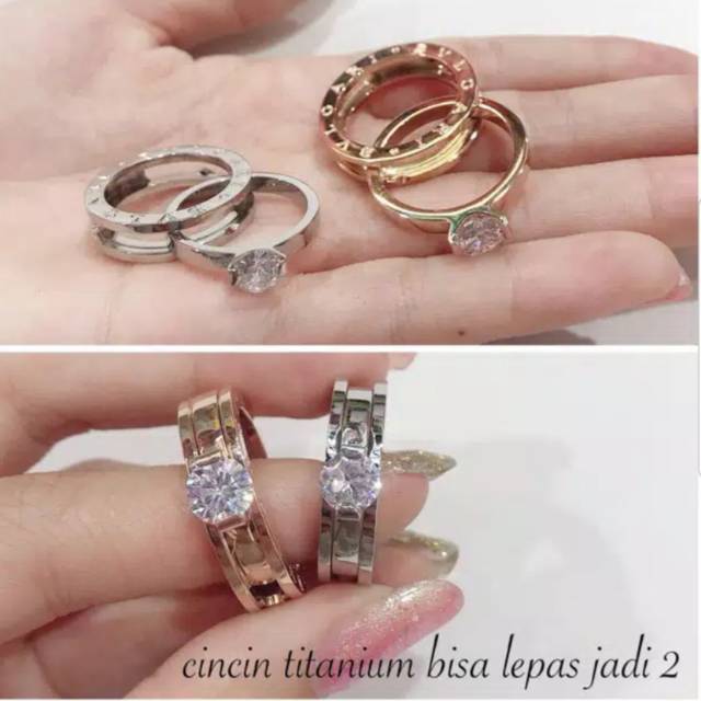 Cincin Diamond titanium anti alergi dan anti karat selamanya uk 6789