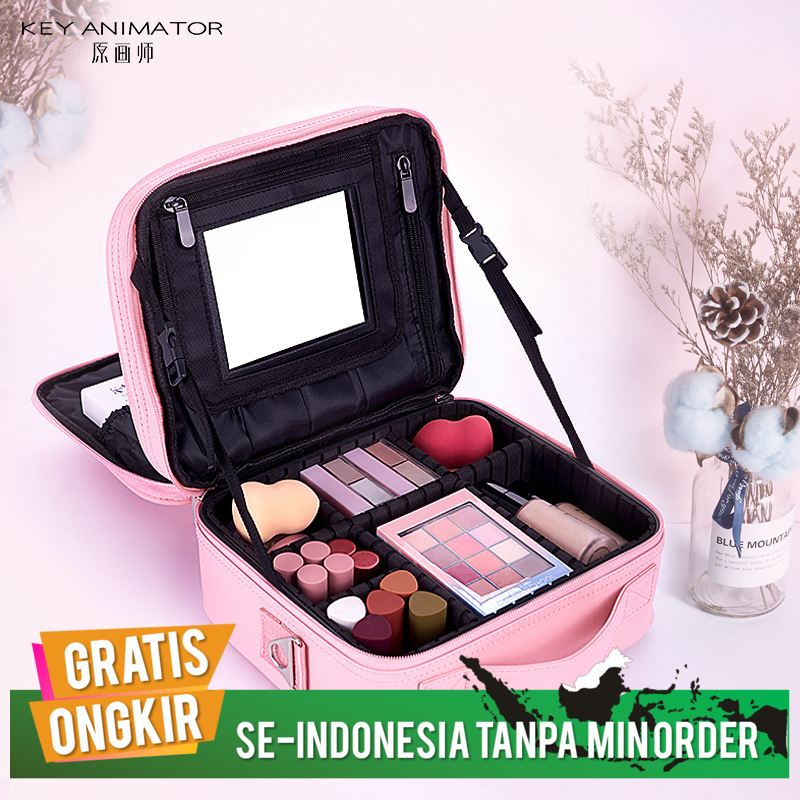 Tas Rias Pengantin Travel Storage Cosmetic Bag Embroidery Manicure Large Capacity with Makeup Portab