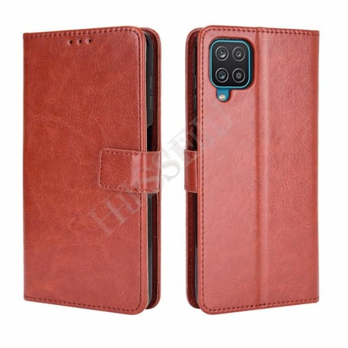 FLIP COVER SAMSUNG A12 / M12 WALLET LEATHER CASE CASING KULIT - HITAM, SAMSUNG M12