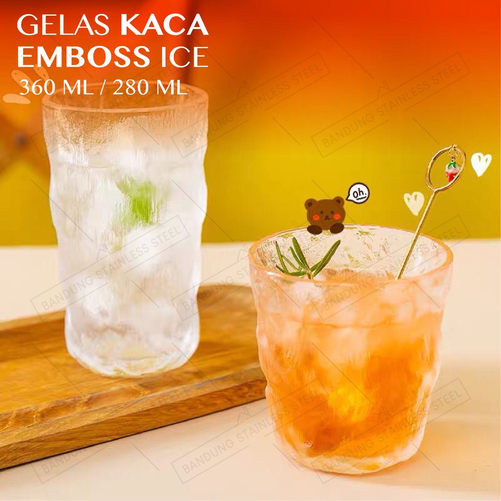 Gelas Kaca Kristal Estetik Aesthetic Unik Cantik Drinking Glass juice jus kopi teh Cantik Crystal