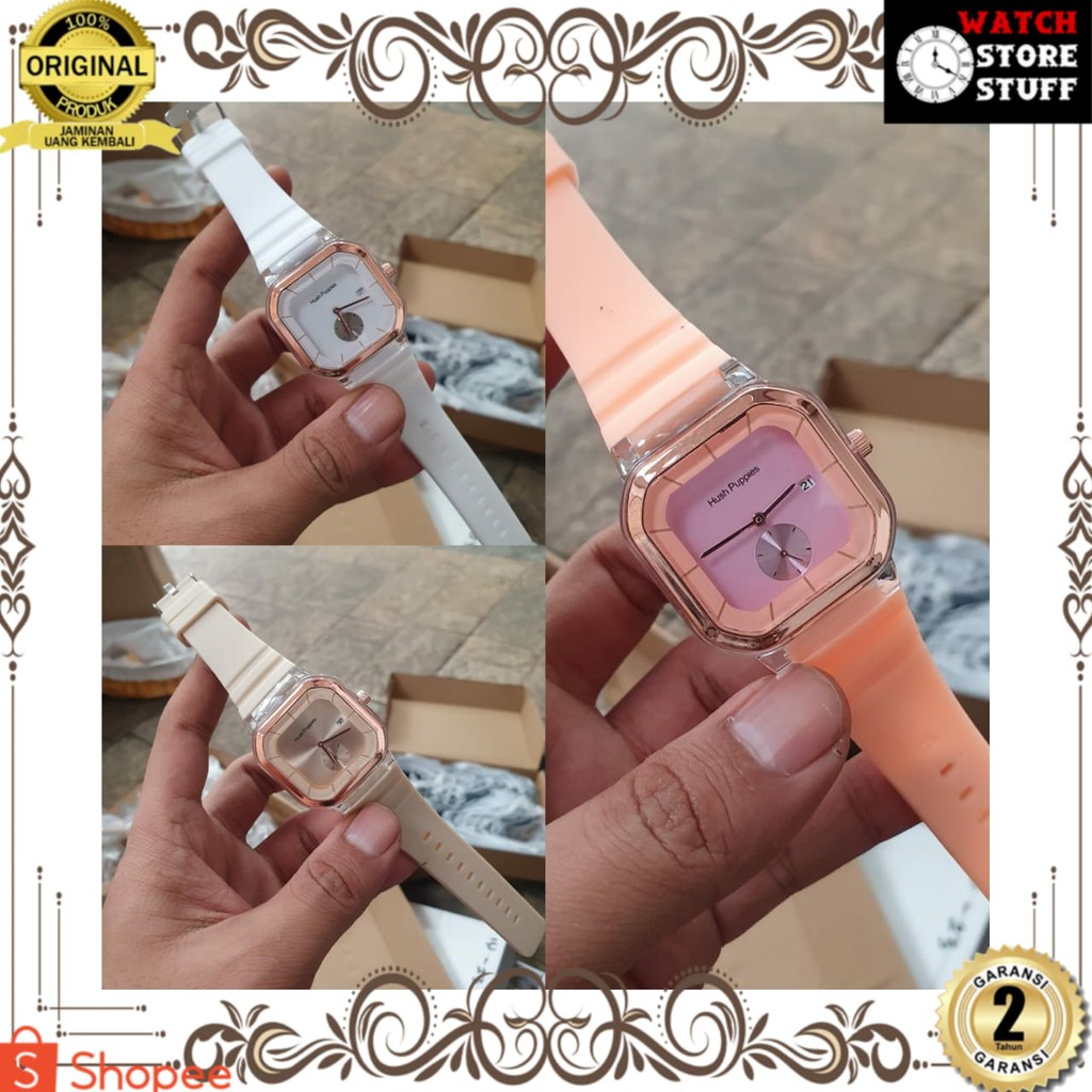 JAM TANGAN PRIA WANITA | RANTAI | KULIT | KARET | MURAH | WANITA HUSH PUPPIES AC 2811 RUBBER STRAP