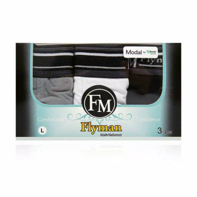 Celana Dalam Pria Modal Fabric isi 3 PCS Flyman FM 3066good  god