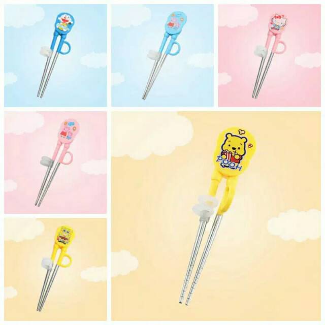 Sumpit Anak Karakter Chopstick Trainer Untuk Anak Belajar Makan Sumpit Anak Stainless