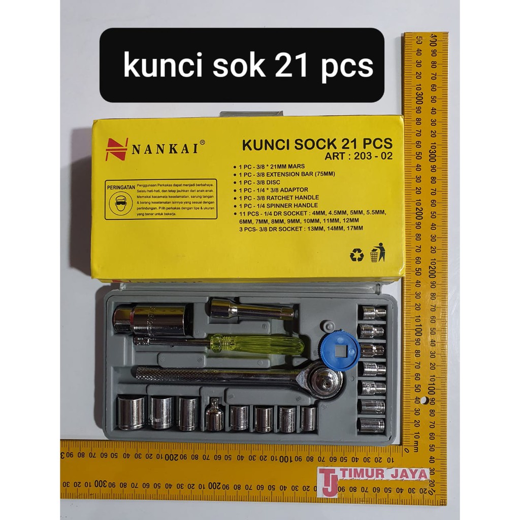 NANKAI JAPAN Kunci Sok 21 Pcs Kunci Sock