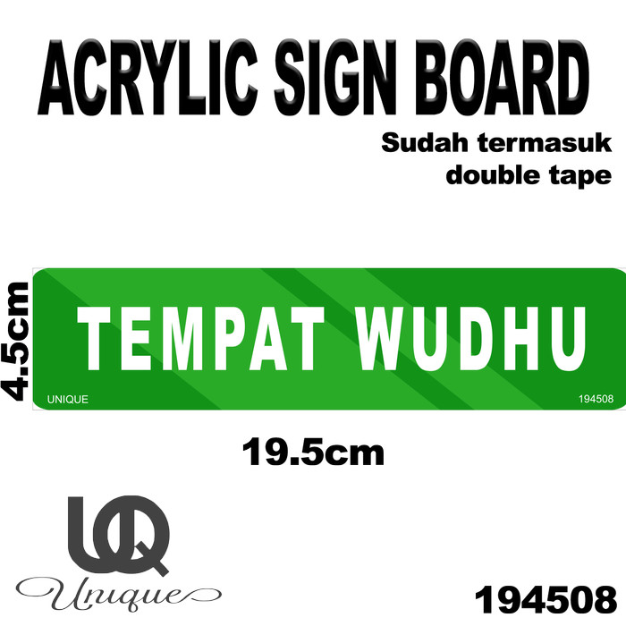 Label Tanda Akrilik Tempat Wudhu - Sign Board Acrylic