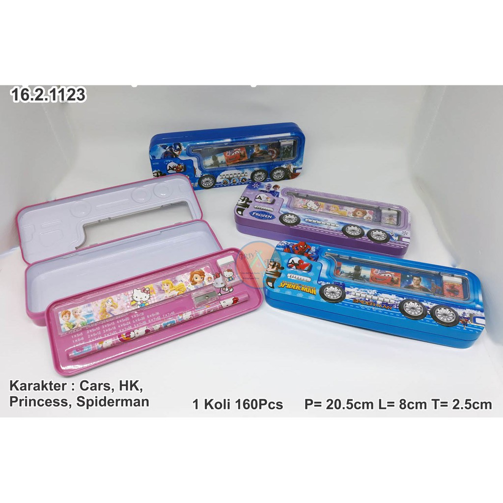 

Kotak tempat tepak pencil case alat tulis pensil murah anak kaleng besi murah type AD-065