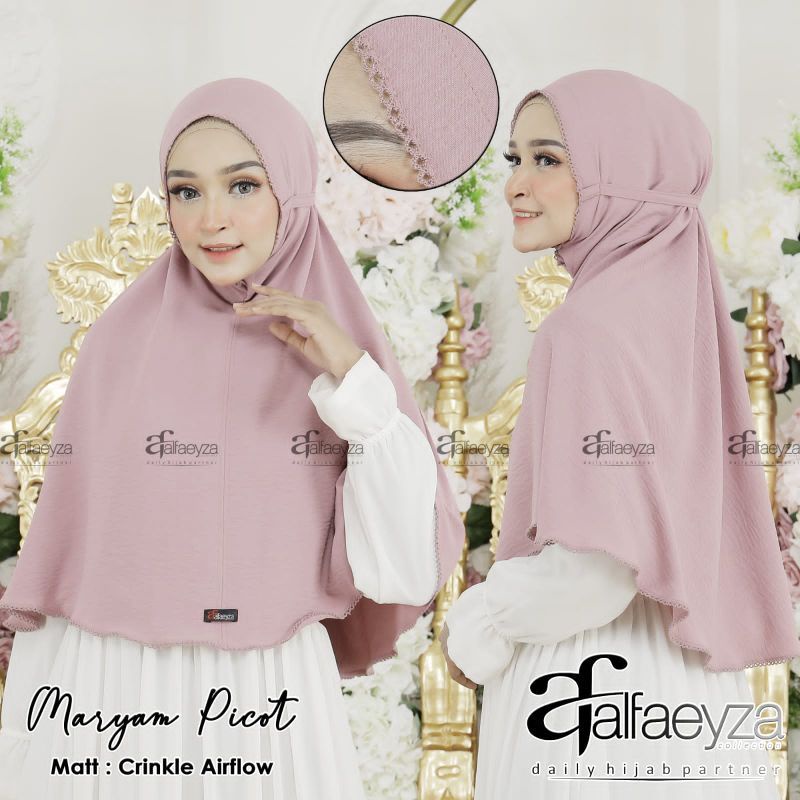 Hijab Instan Bergo Picot | Kerudung Instan Cringkle Picot