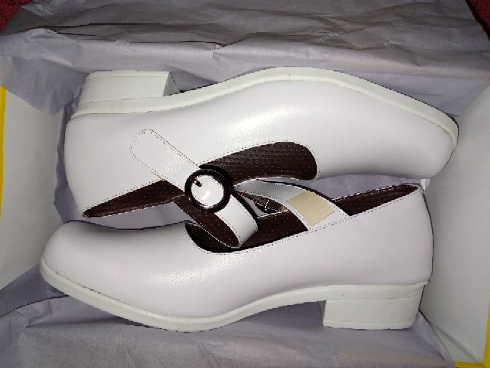 Sale ! Sepatu Paskibra Sekolah Kantor Pantofel Wanita / Sepatu Formal Kerja Wanita Kulit Asli Putih