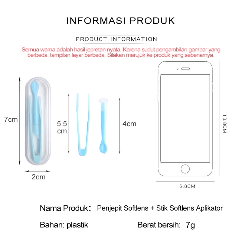 SAYOSHOW - Set Aksesoris Softlens | Penjepit Softlens + Tongkat Stick Pasang |