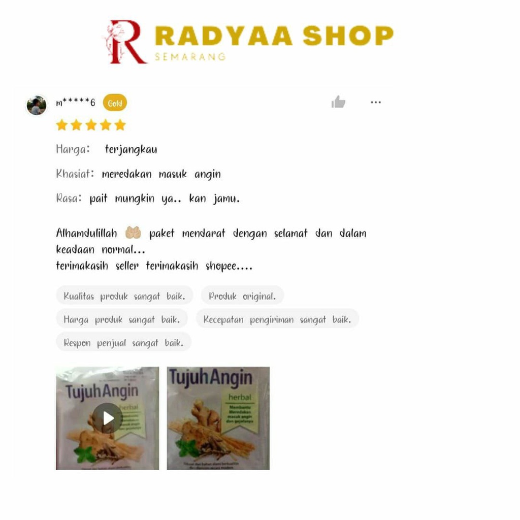 Sido Muncul Jamu Tujuh Angin 10's Herbal Demam dan Masuk Angin