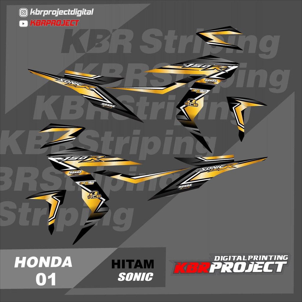 (cod) Stiker Motor sonic sticker striping list motor honda sonic 01 Racing Terlaris sonic road race