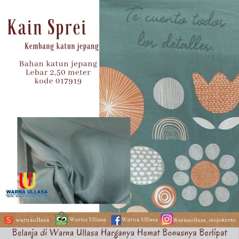 Kain Sprei Kembang Katun Jepang